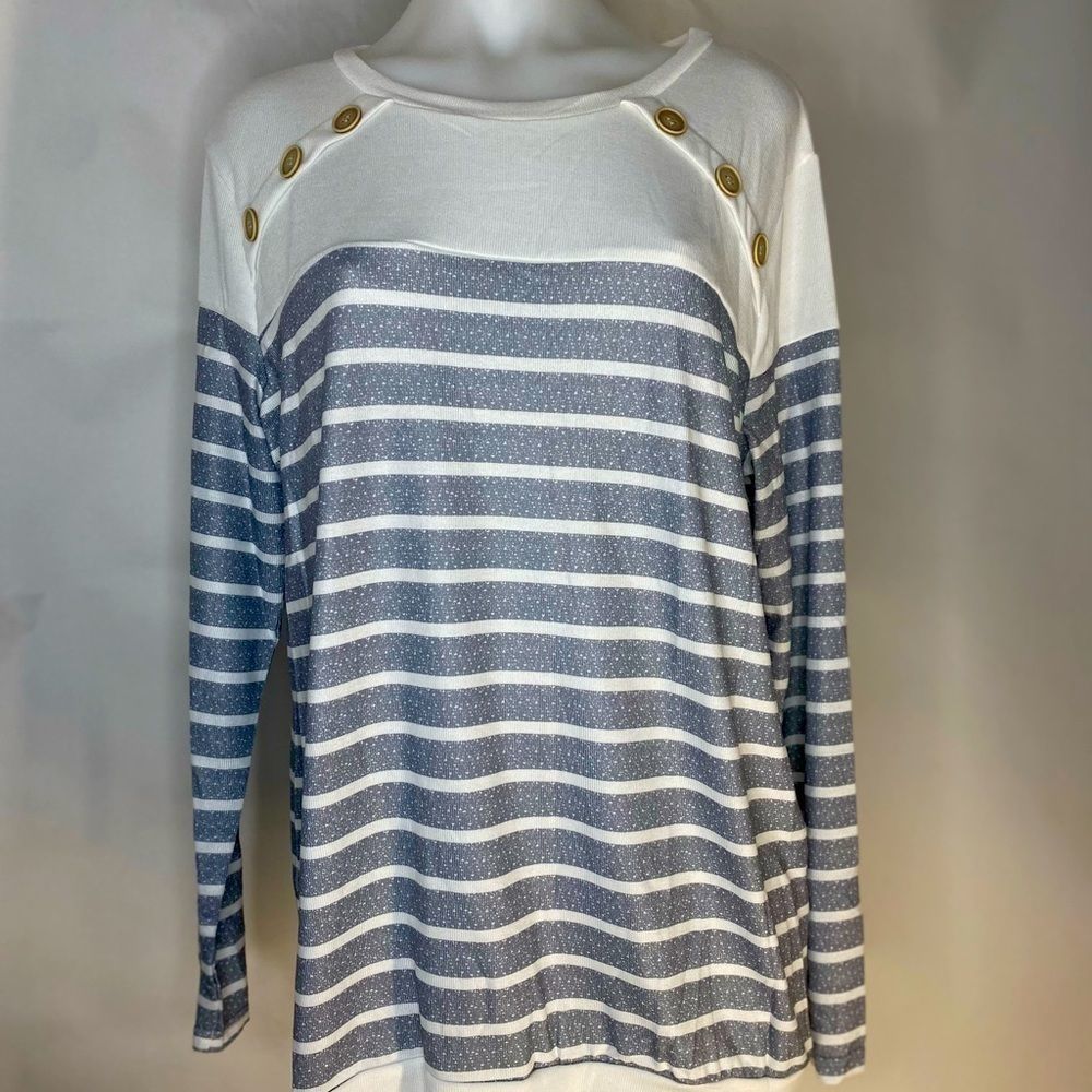 Gboomo Plus Size Tops Women Block Stripe